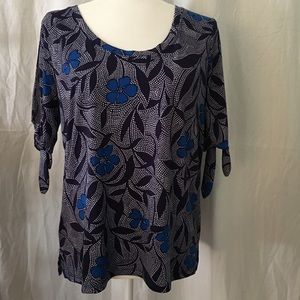 Blue Floral Print  top